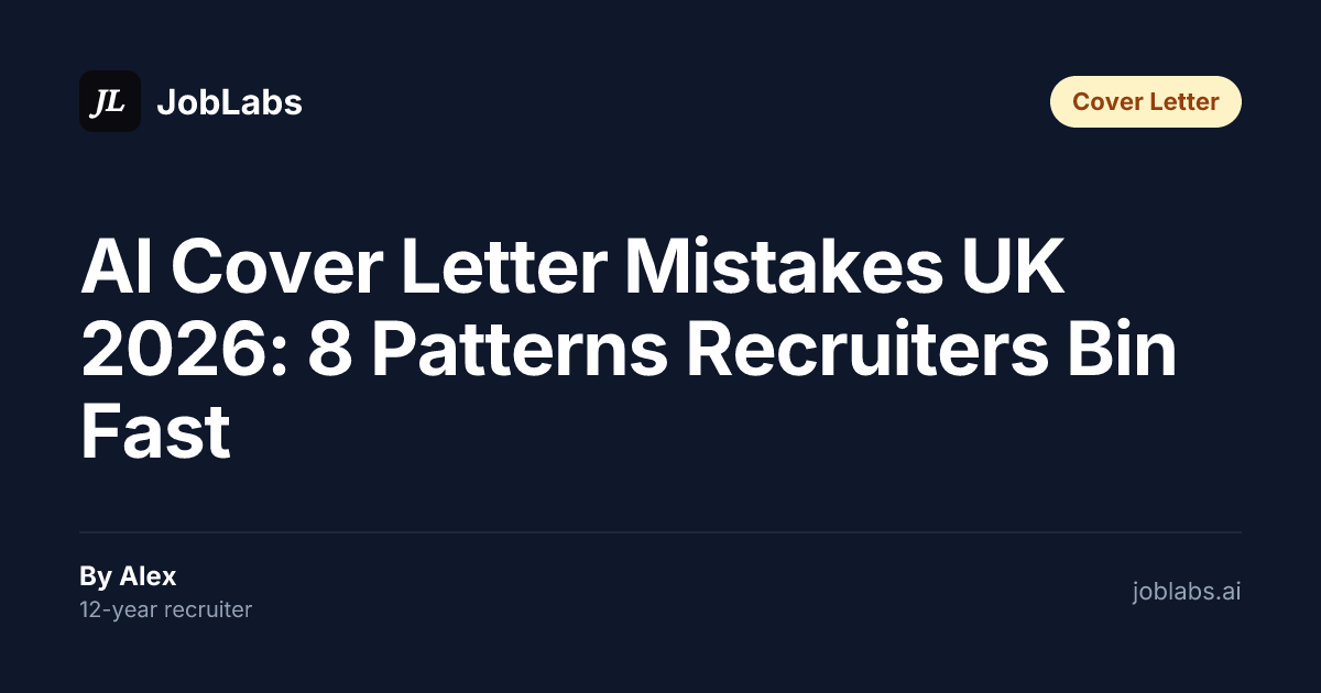 AI Cover Letter Mistakes UK 2026: 8 Patterns Recruiters Bin Fast