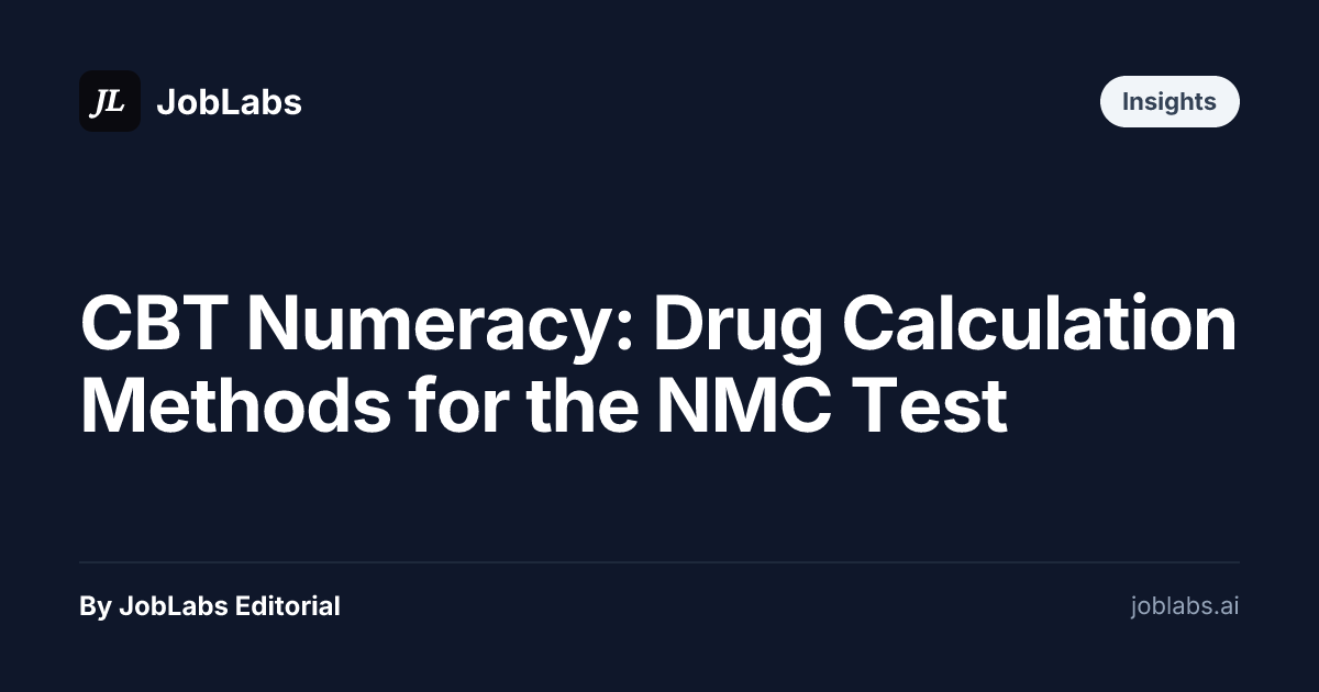 CBT Numeracy: Drug Calculation Methods for the NMC Test