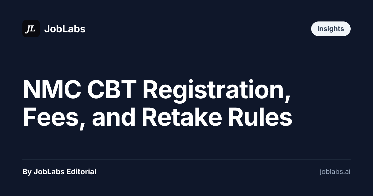 NMC CBT Registration, Fees, and Retake Rules