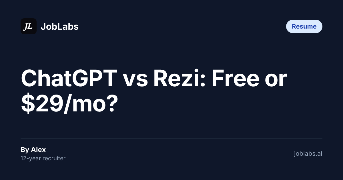 ChatGPT vs Rezi: Free or $29/mo?