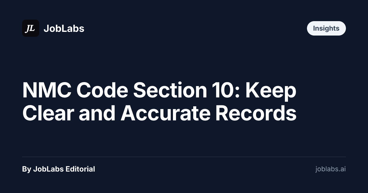 NMC Code Section 10: Keep Clear and Accurate Records