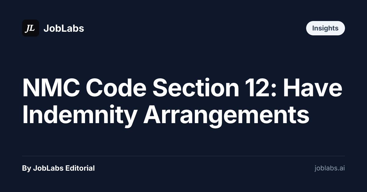 NMC Code Section 12: Have Indemnity Arrangements