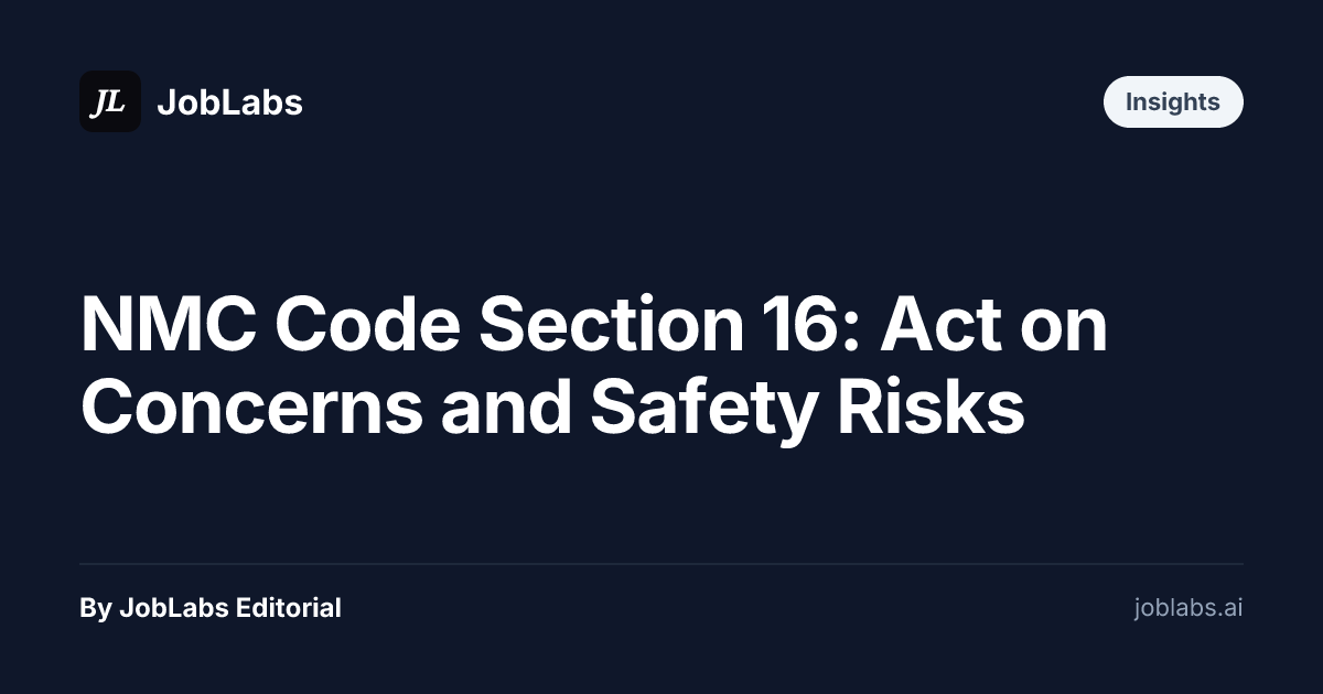NMC Code Section 16: Act on Concerns and Safety Risks