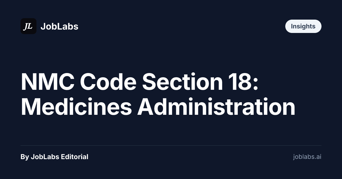 NMC Code Section 18: Medicines Administration