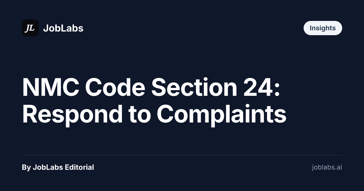 NMC Code Section 24: Respond to Complaints