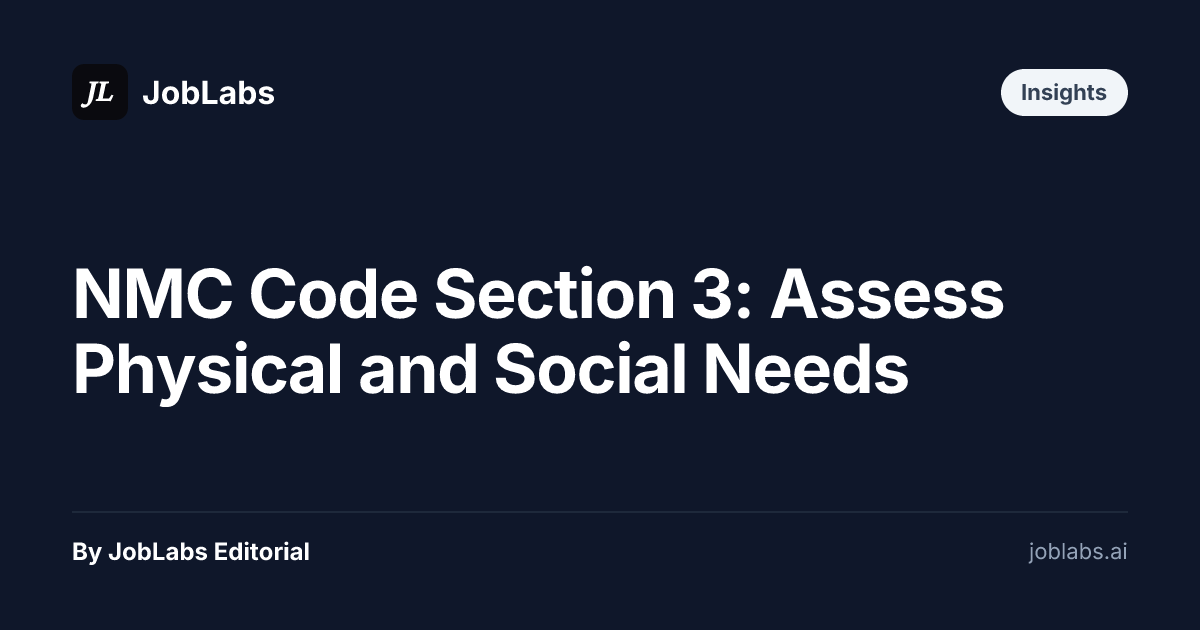 NMC Code Section 3: Assess Physical and Social Needs