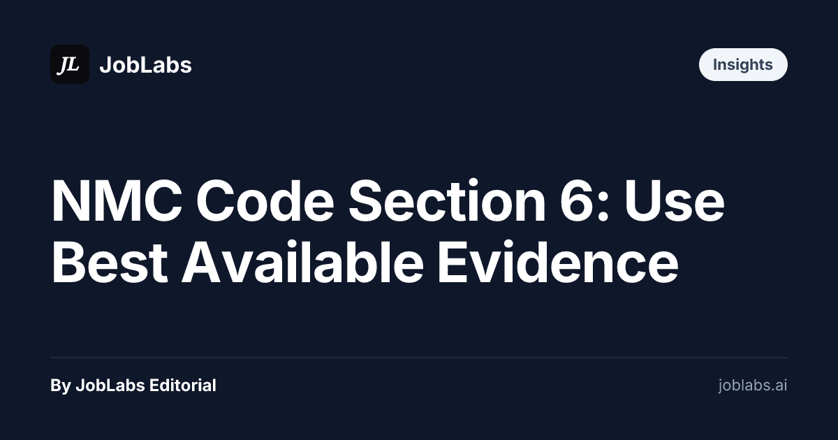 NMC Code Section 6: Use Best Available Evidence