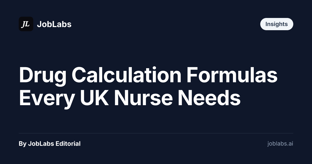 Drug Calculation Formulas Every UK Nurse Needs
