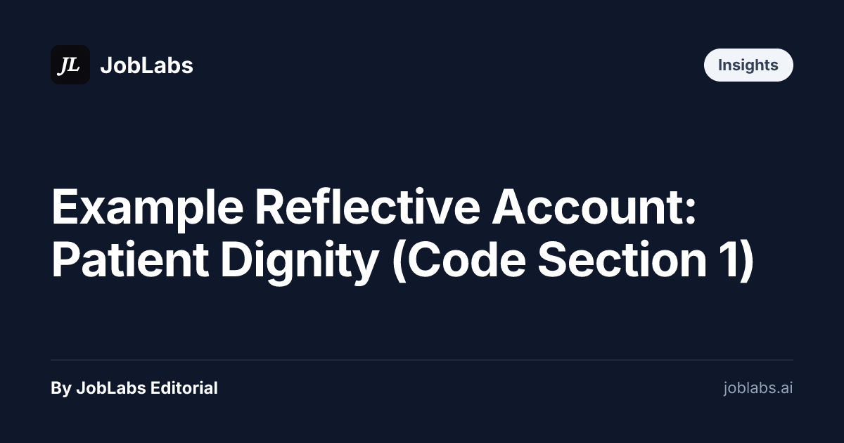 Example Reflective Account: Patient Dignity (Code Section 1)