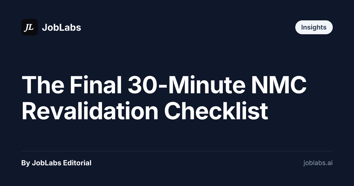 The Final 30-Minute NMC Revalidation Checklist