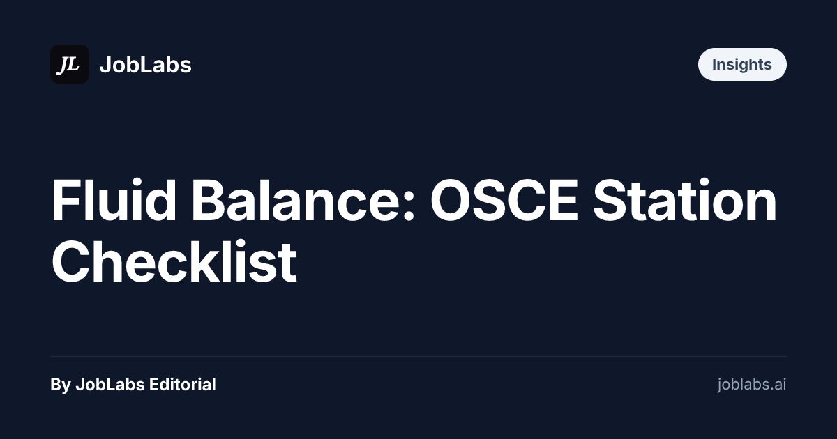 Fluid Balance: OSCE Station Checklist