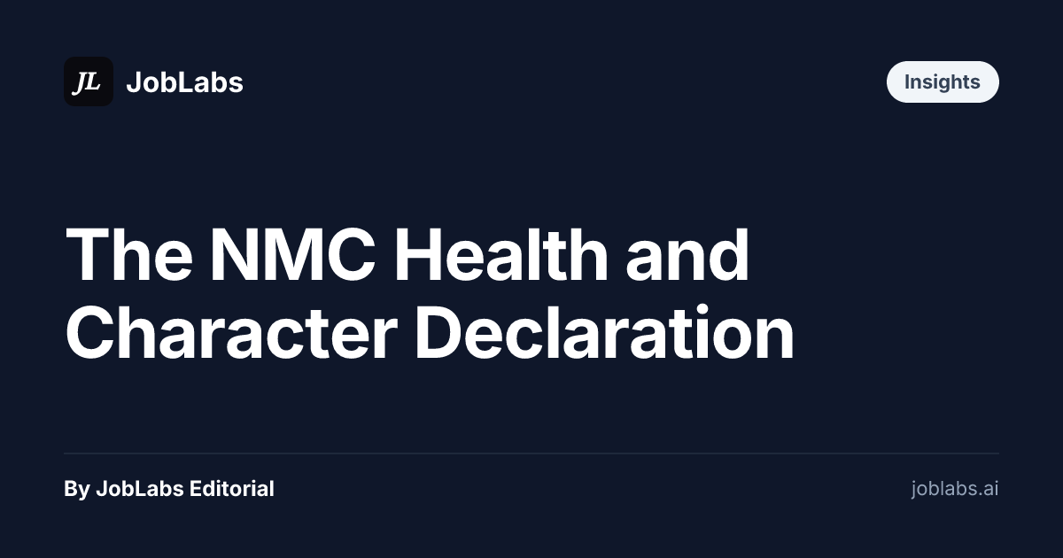 The NMC Health and Character Declaration