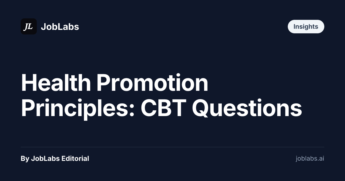 Health Promotion Principles: CBT Questions