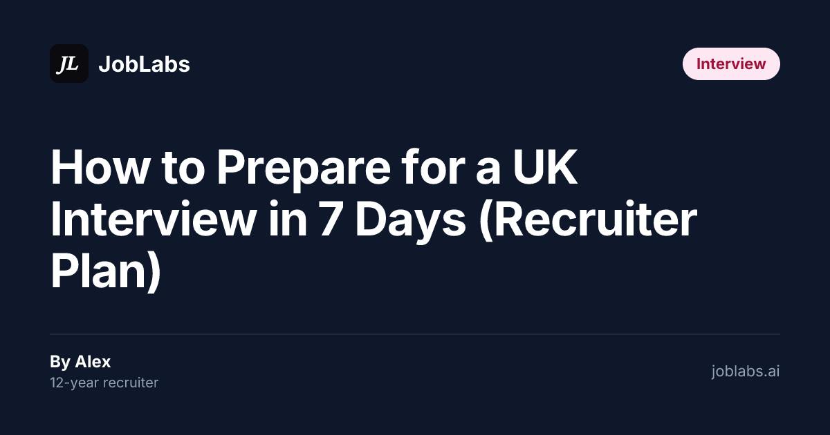 How to Prepare for a UK Interview in 7 Days (Recruiter Plan)