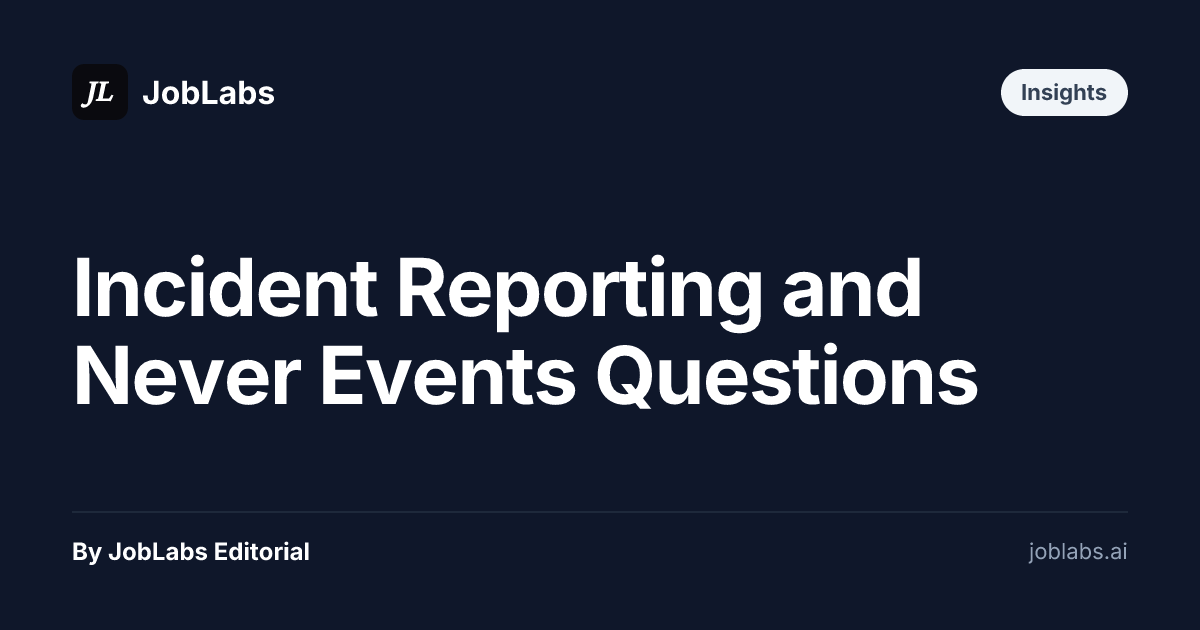 Incident Reporting and Never Events Questions