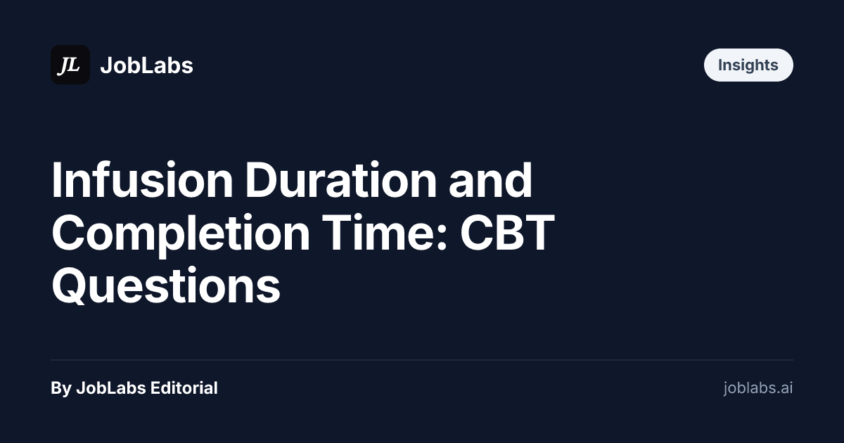 Infusion Duration and Completion Time: CBT Questions