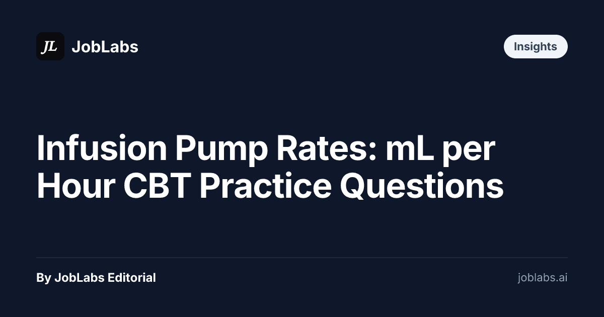 Infusion Pump Rates: mL per Hour CBT Practice Questions