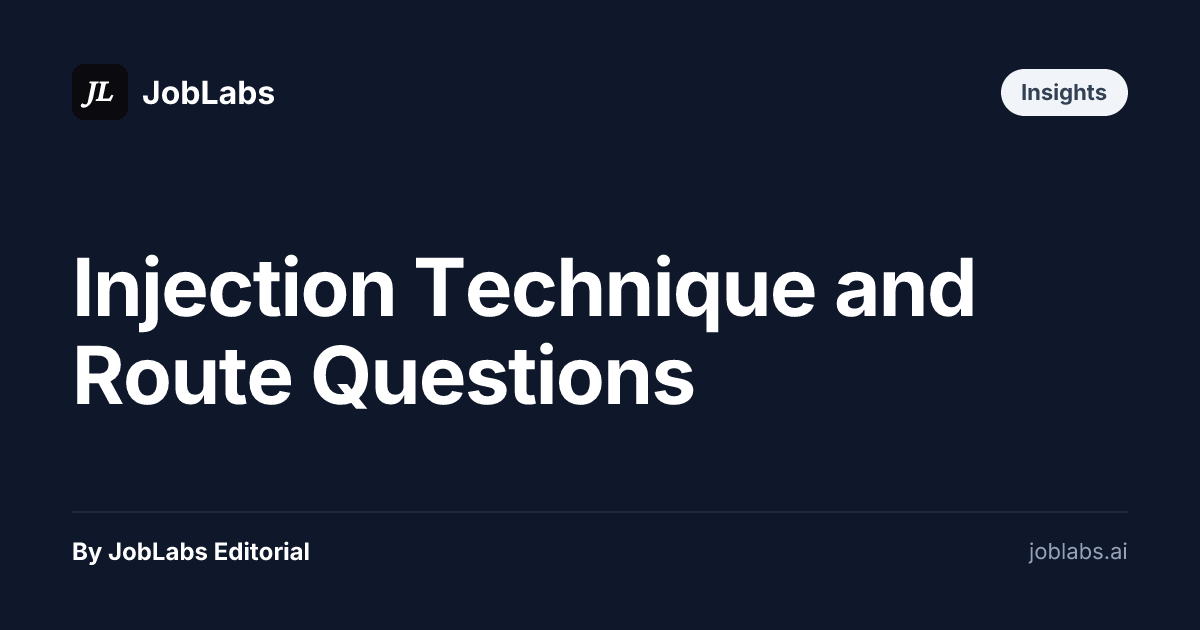 Injection Technique and Route Questions