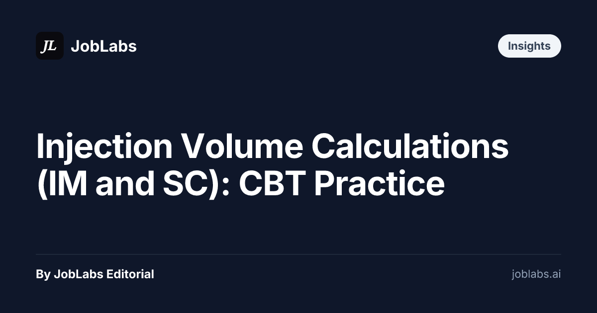 Injection Volume Calculations (IM and SC): CBT Practice