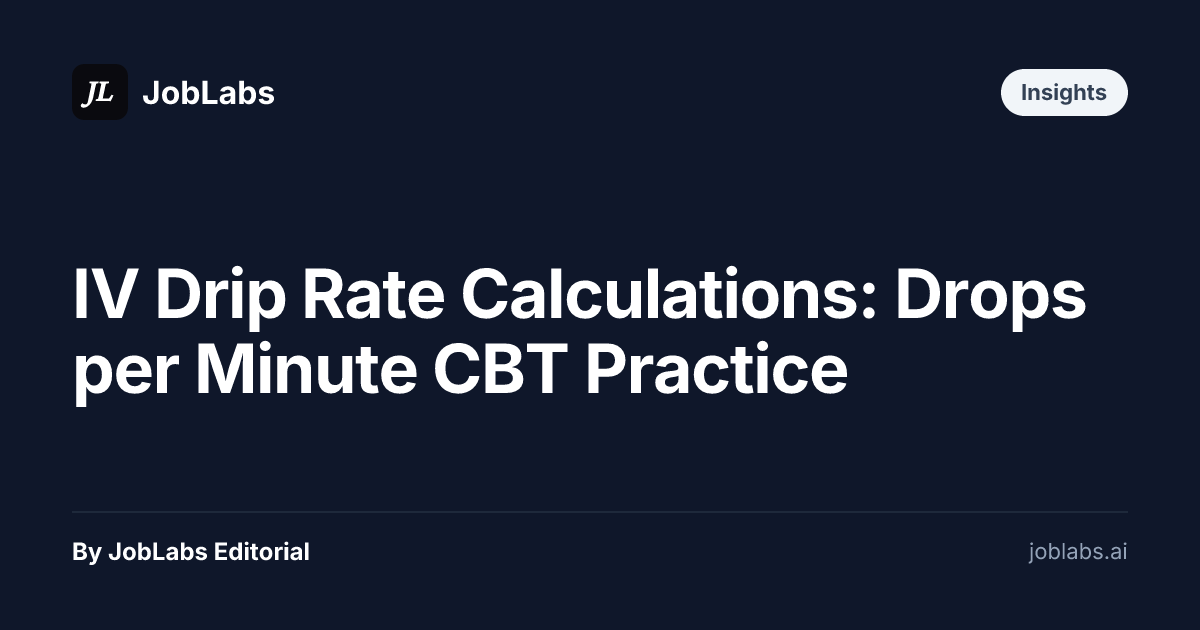 IV Drip Rate Calculations: Drops per Minute CBT Practice