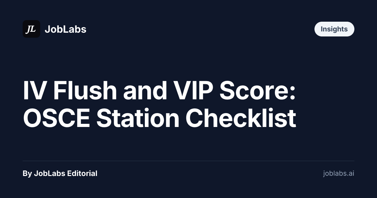 IV Flush and VIP Score: OSCE Station Checklist