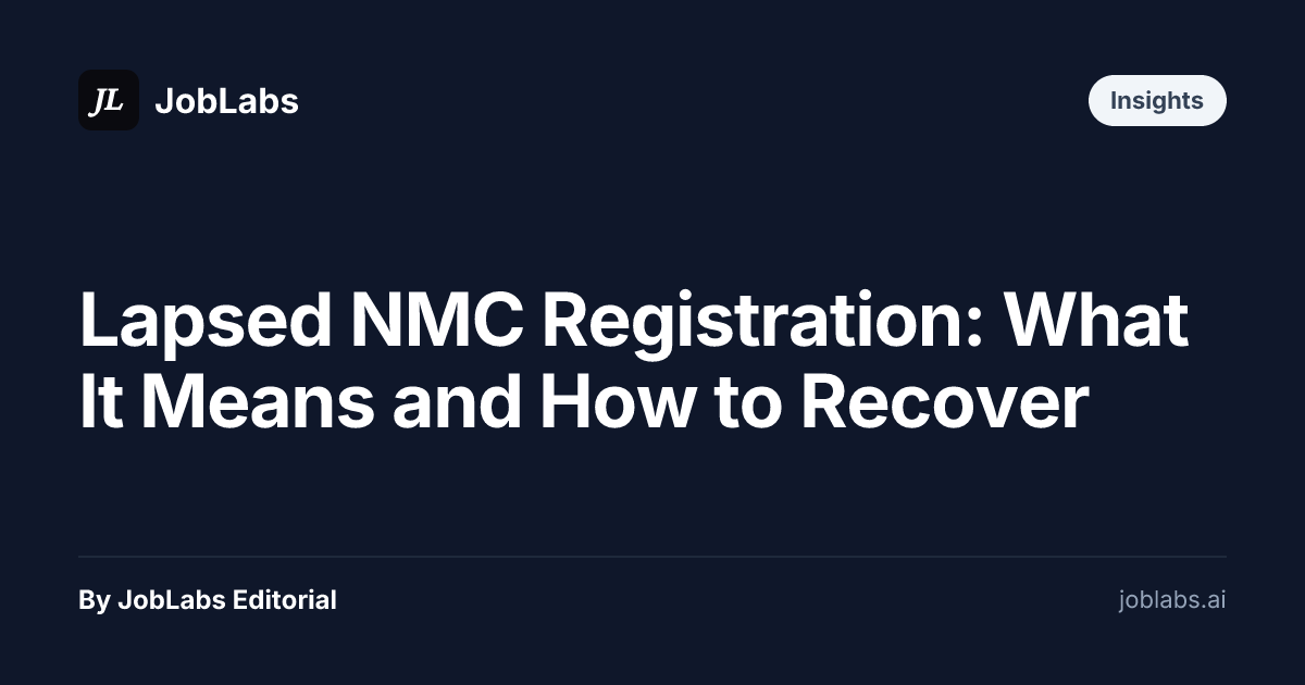 Lapsed NMC Registration: What It Means and How to Recover
