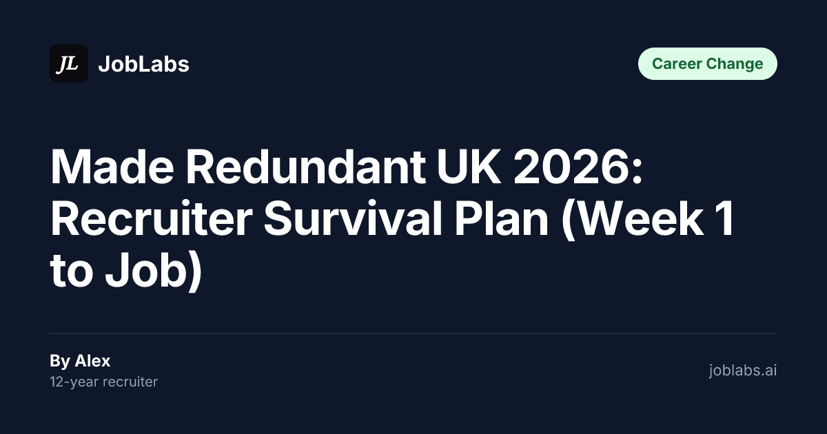 Made Redundant UK 2026: Recruiter Survival Plan (Week 1 to Job)