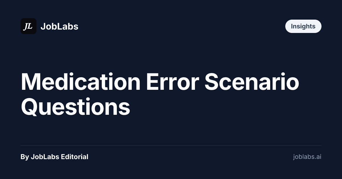 Medication Error Scenario Questions