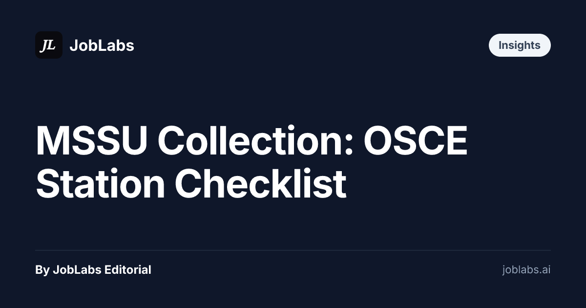 MSSU Collection: OSCE Station Checklist