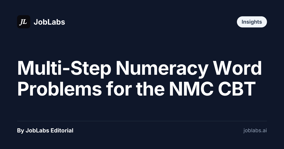 Multi-Step Numeracy Word Problems for the NMC CBT