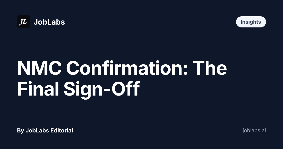 NMC Confirmation: The Final Sign-Off