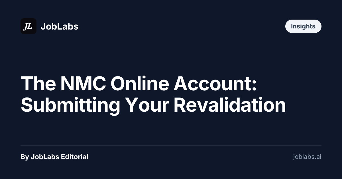 The NMC Online Account: Submitting Your Revalidation