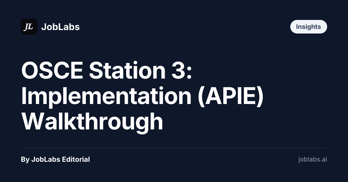 OSCE Station 3: Implementation (APIE) Walkthrough