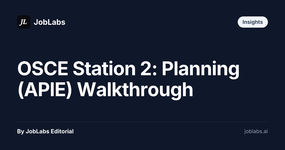 OSCE Station 2: Planning (APIE) Walkthrough