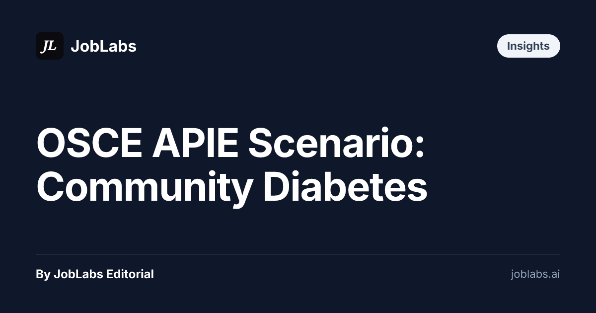 OSCE APIE Scenario: Community Diabetes