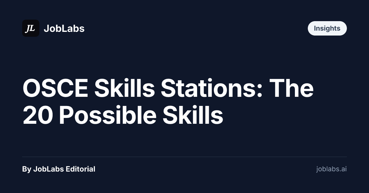 OSCE Skills Stations: The 20 Possible Skills