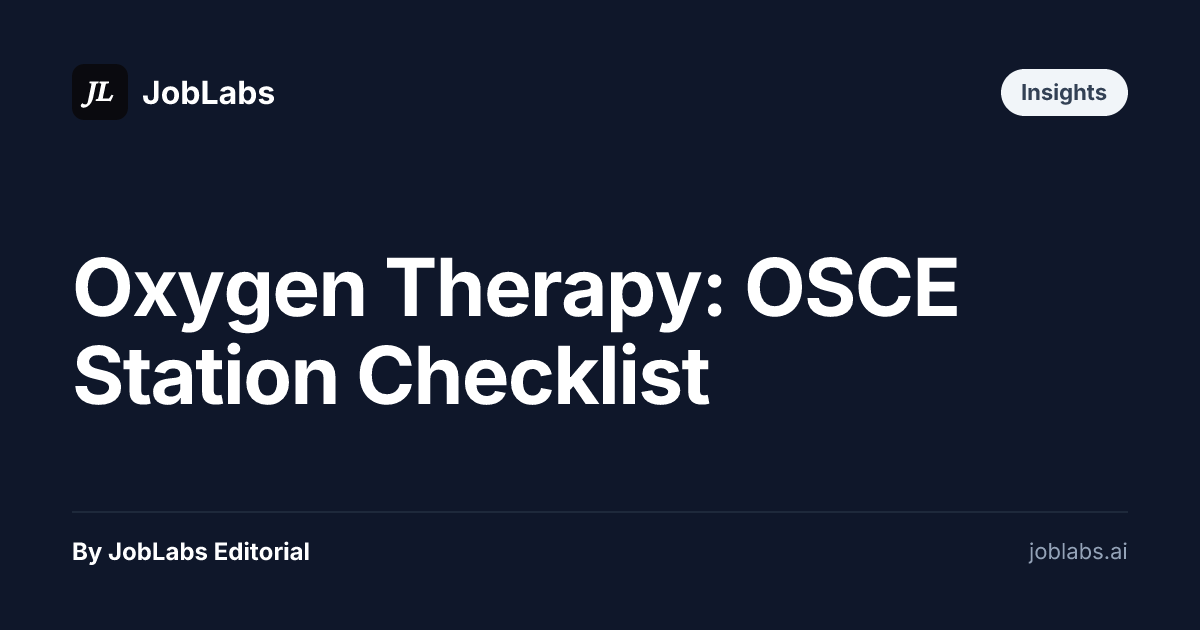 Oxygen Therapy: OSCE Station Checklist