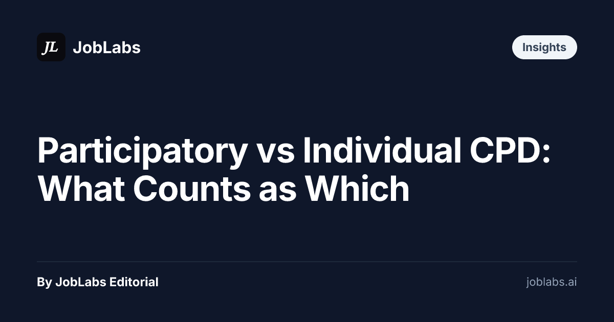 Participatory vs Individual CPD: What Counts as Which