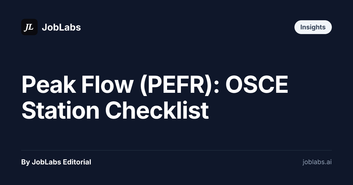 Peak Flow (PEFR): OSCE Station Checklist