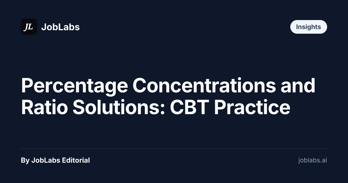 Percentage Concentrations and Ratio Solutions: CBT Practice