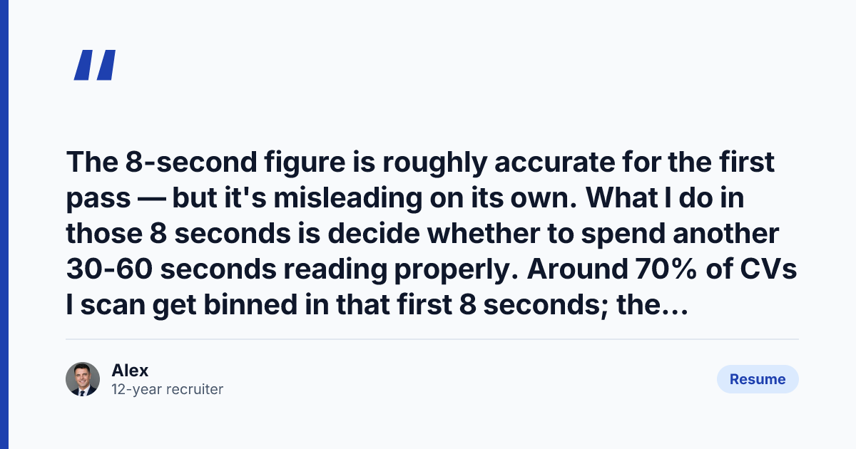 Key takeaway from The 8-Second CV Scan: What Recruiters Actually Look At First