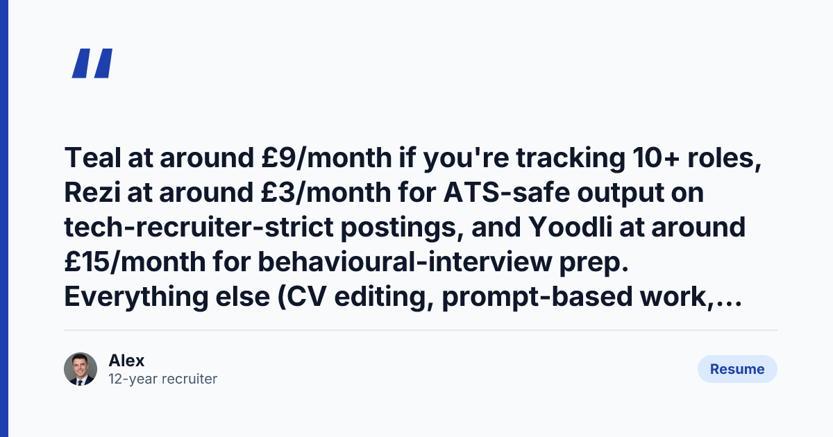 Key takeaway from AI Tools for UK Tech Job Search 2026: A Recruiter-Tested Stack