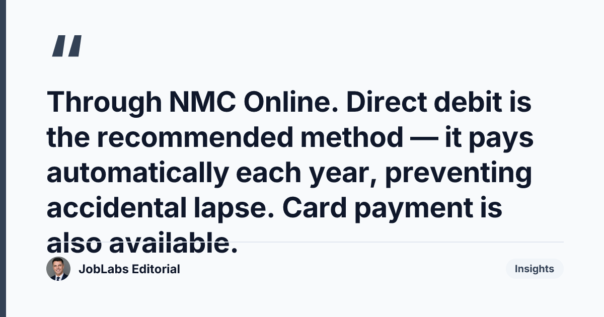 Key takeaway from The £120 Annual NMC Fee Explained