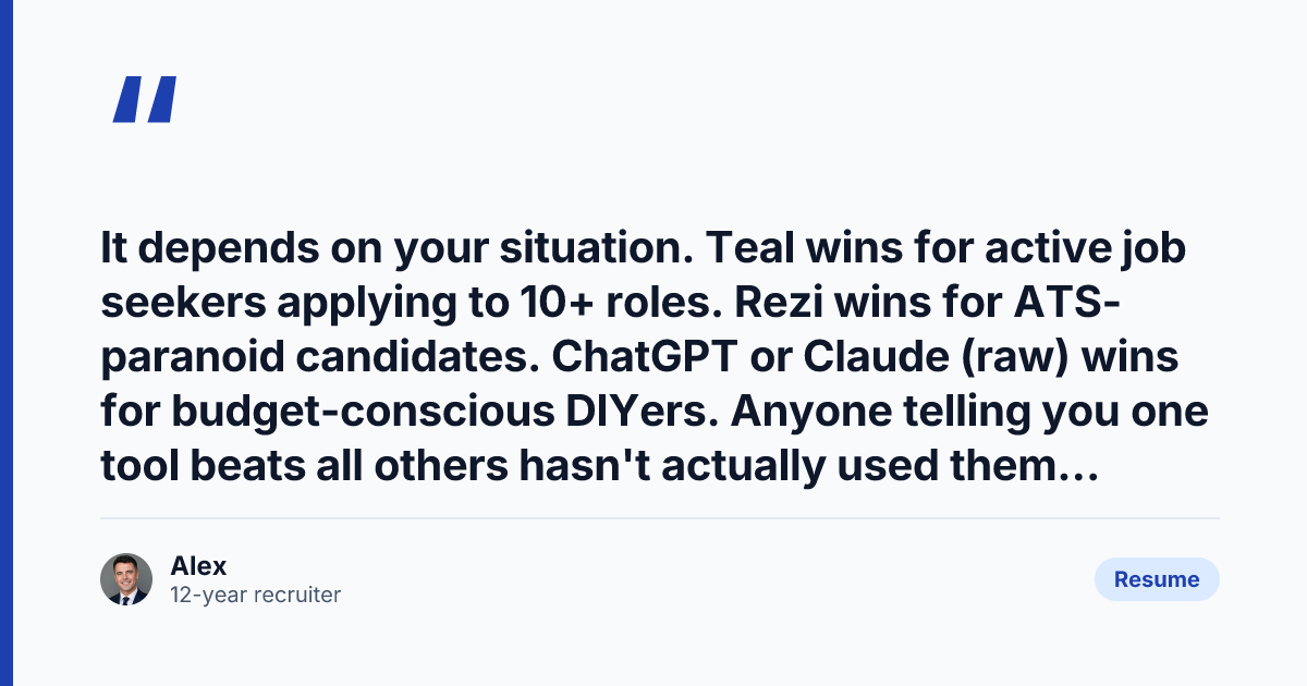 Key takeaway from Best AI Resume Builders in 2026, Ranked
