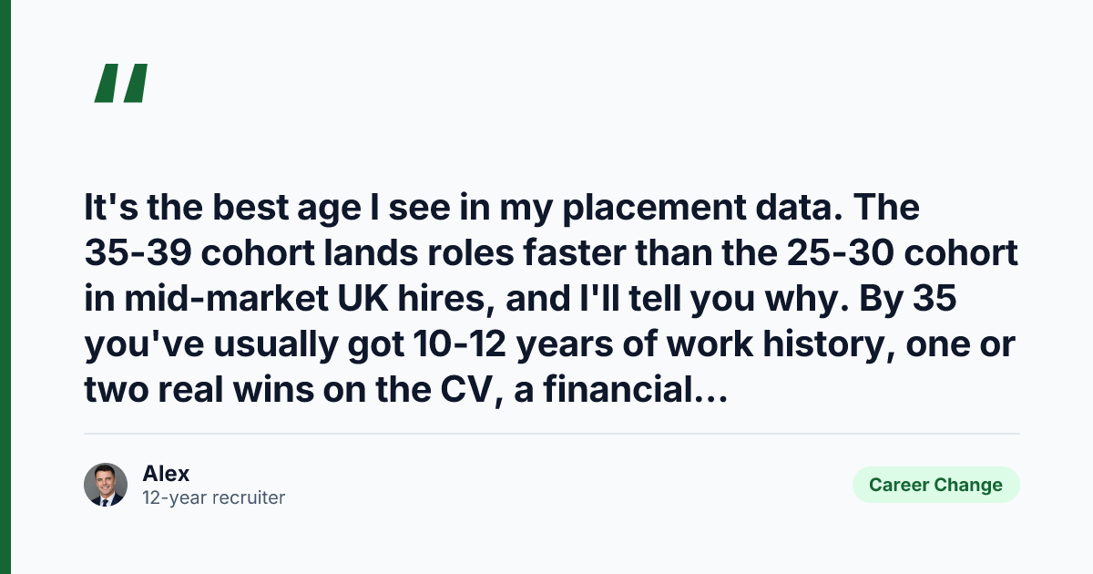 Key takeaway from Career Change at 35: 90-Day Plan UK Recruiters Actually Back