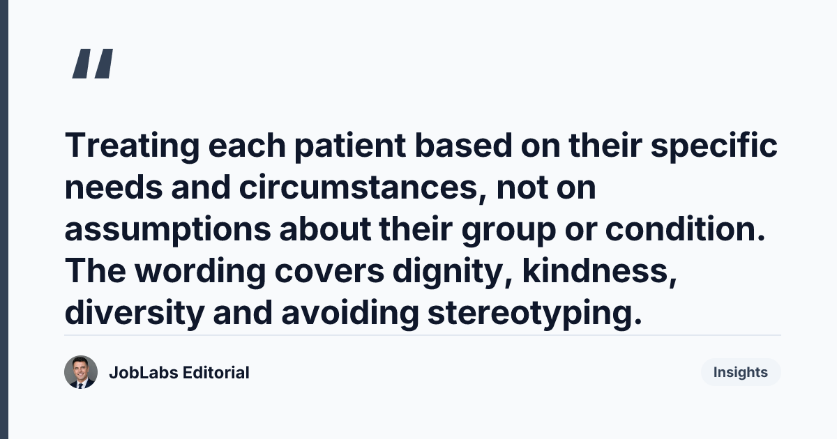 Key takeaway from NMC Code Section 1: Treat People as Individuals