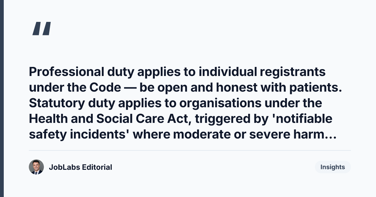 Key takeaway from NMC Code Section 14: Duty of Candour