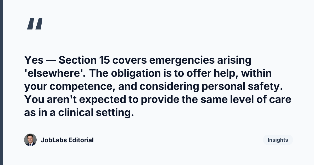 Key takeaway from NMC Code Section 15: Help in Emergencies