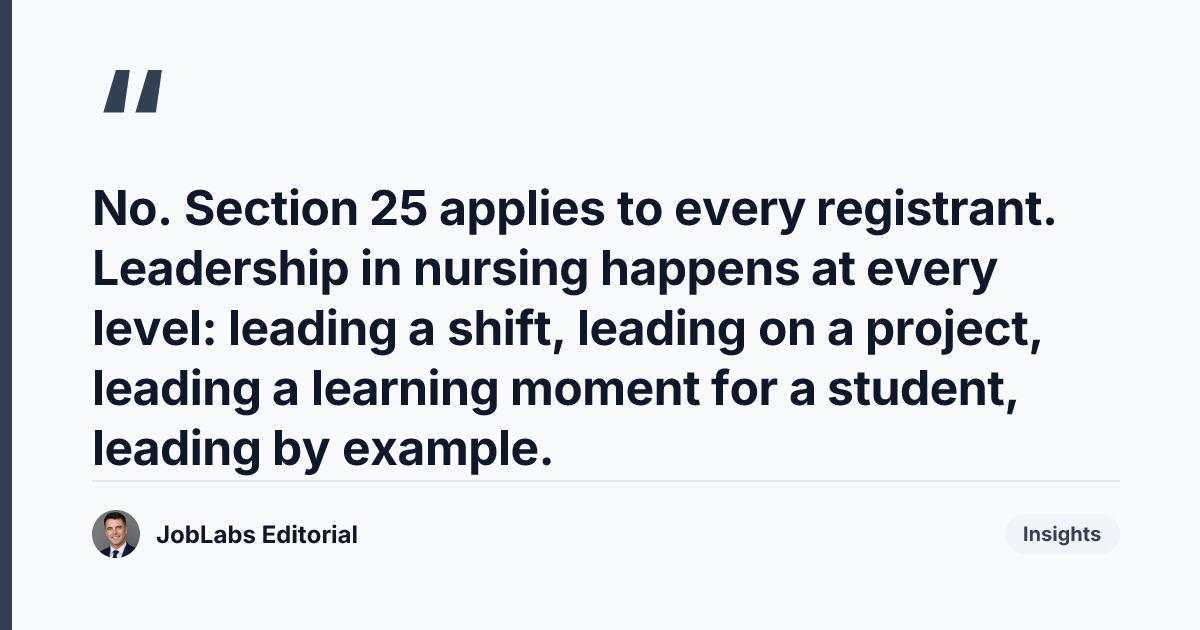 Key takeaway from NMC Code Section 25: Provide Leadership