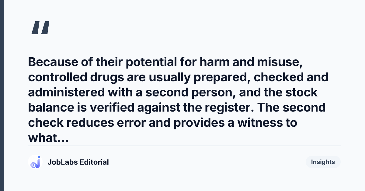 Key takeaway from Controlled Drugs Scenario Questions